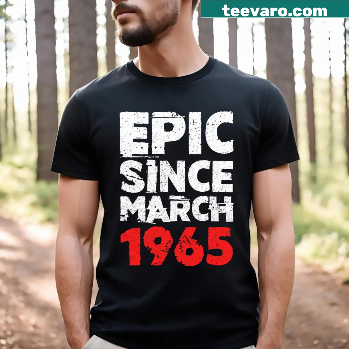 Funny 60th birthday T-shirt with grunge style — on a men's t-shirt
