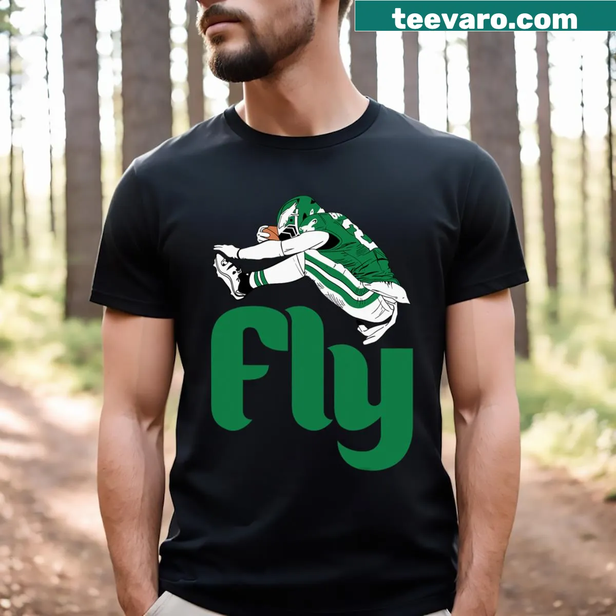 Graphic t-shirt with an eagle soaring design for children. — on a men's t-shirt