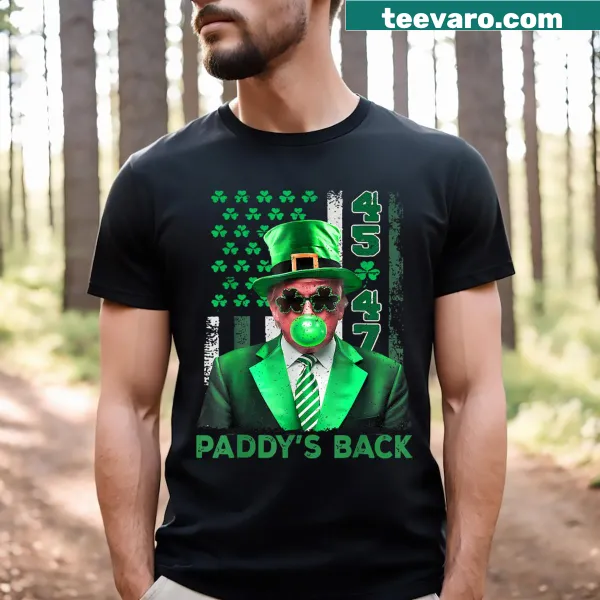 Funny graphic tee with St. Patrick's Day and USA flag design