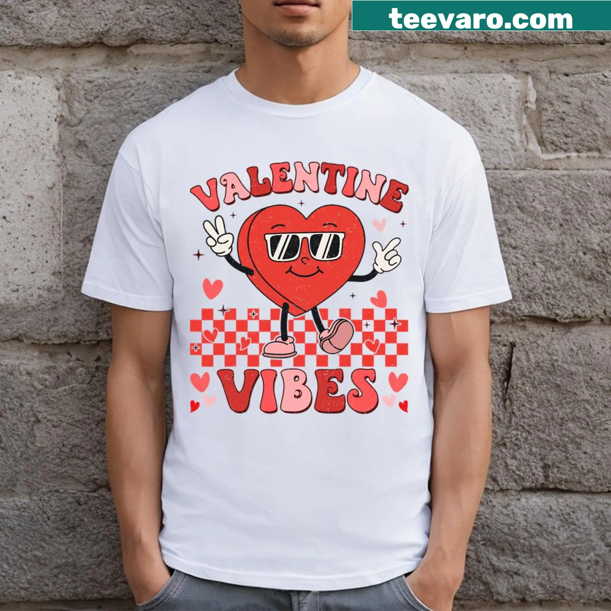 Groovy Valentine's Day T-shirt for kids and toddlers — on a men's t-shirt