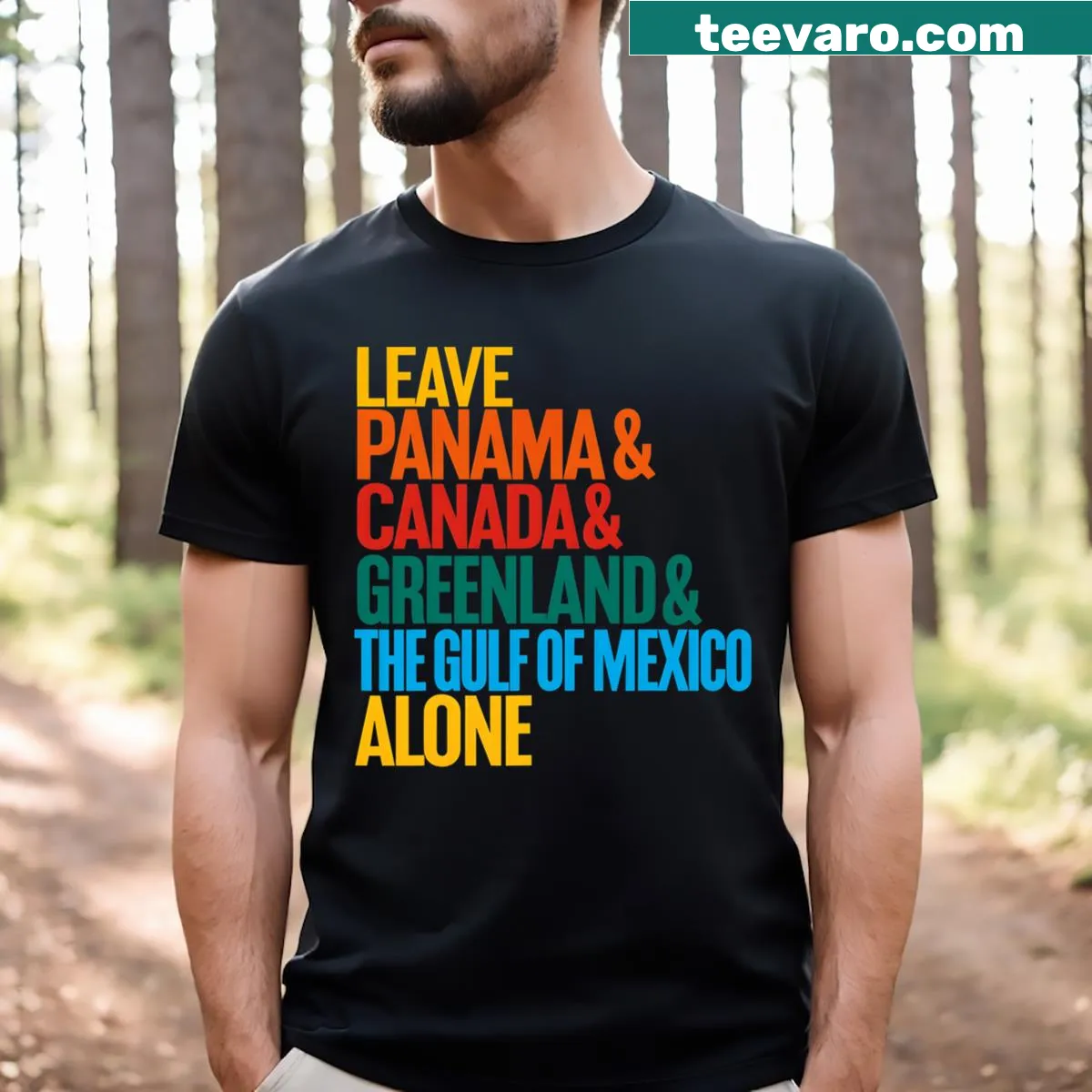 Map-themed t-shirt featuring the Gulf of Mexico and USA — on a men's t-shirt