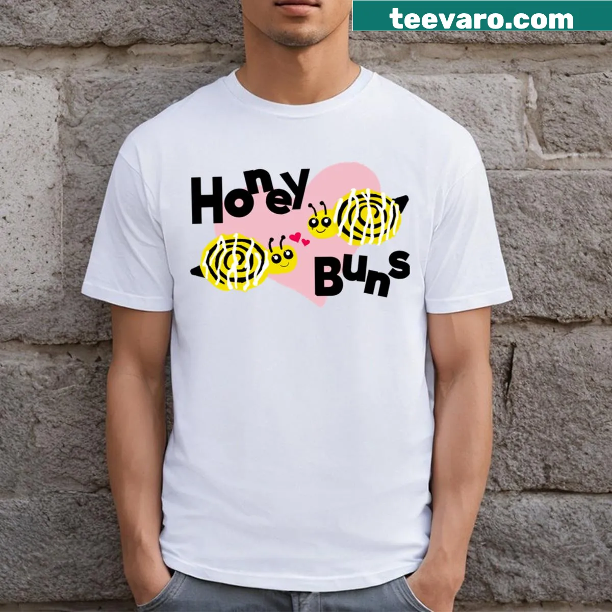 Fun graphic of a honey bun on a playful T-shirt — on a men's t-shirt