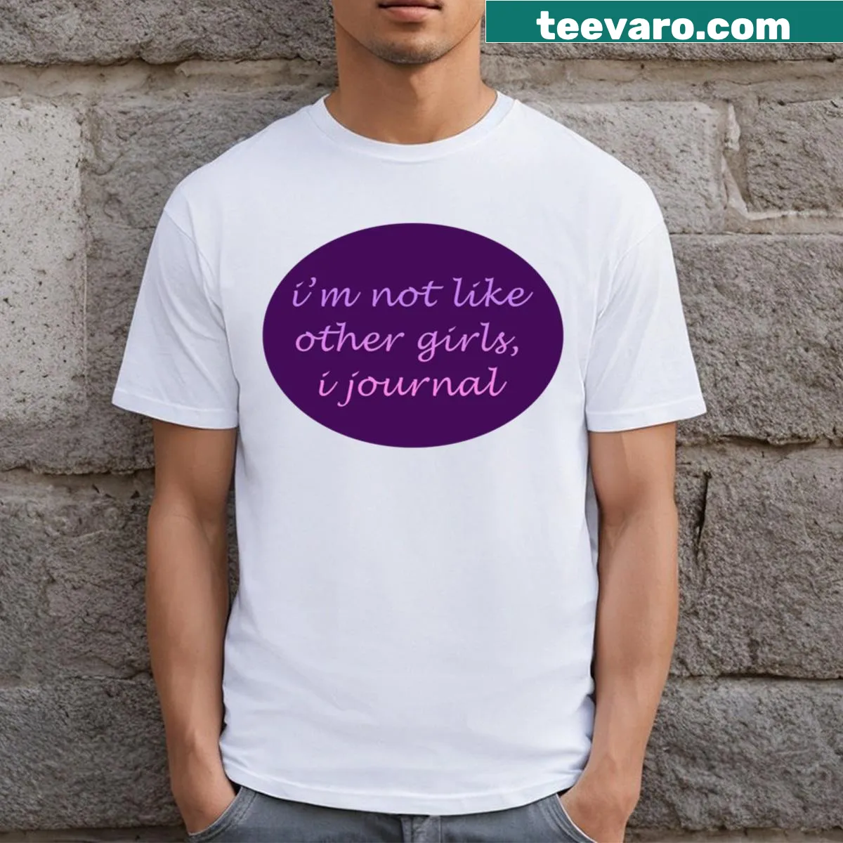 Typographic design promoting pride and positivity on a T-shirt — on a men's t-shirt
