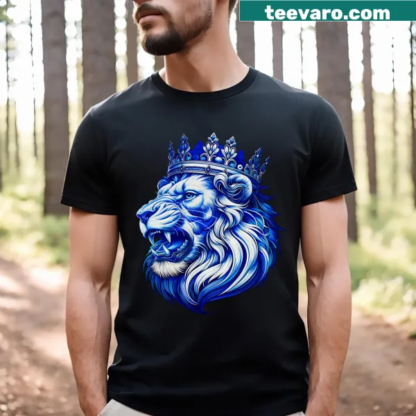 Playful lion illustration on kids' T-shirt for lion lovers