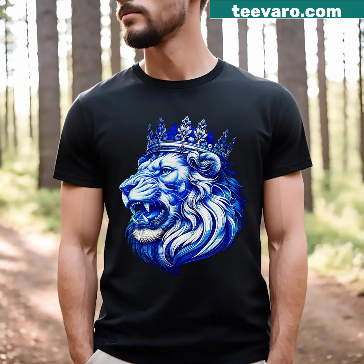 Playful lion illustration on kids' T-shirt for lion lovers — on a men's t-shirt