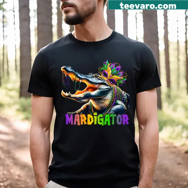 Mardigator alligator costume t-shirt for Mardi Gras
