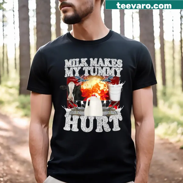 Funny meme graphic about milk on T-shirt