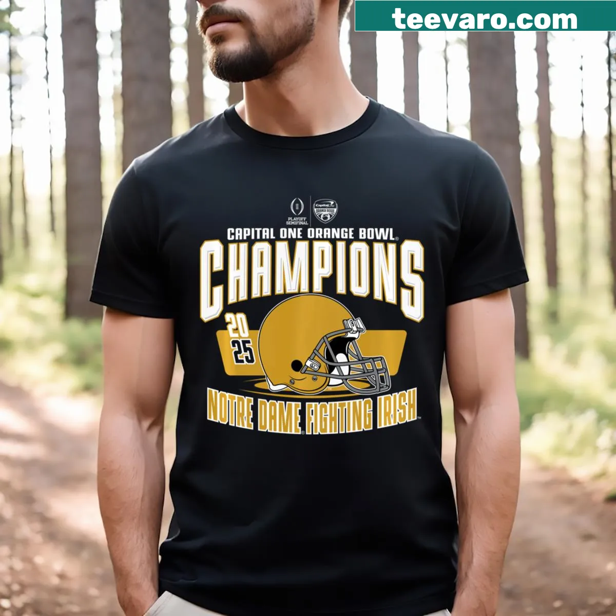 Notre Dame Fighting Irish Orange Bowl Champs 2025 t-shirt — on a men's t-shirt
