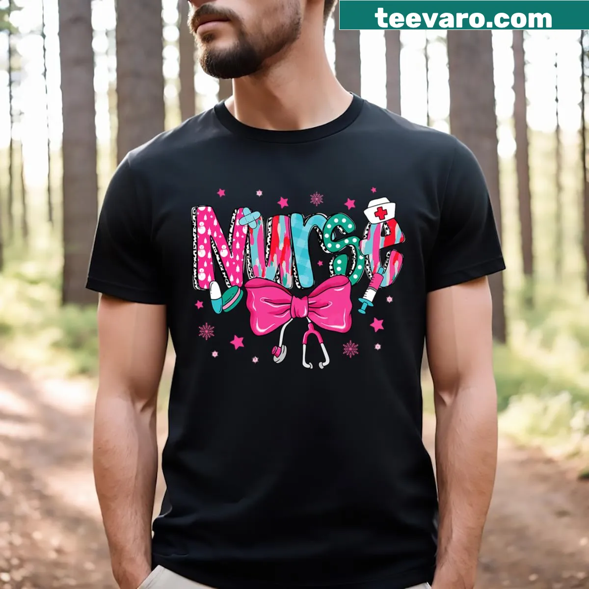 Sentimental nursing T-shirt for Valentine’s Day with heartfelt graphics — on a men's t-shirt
