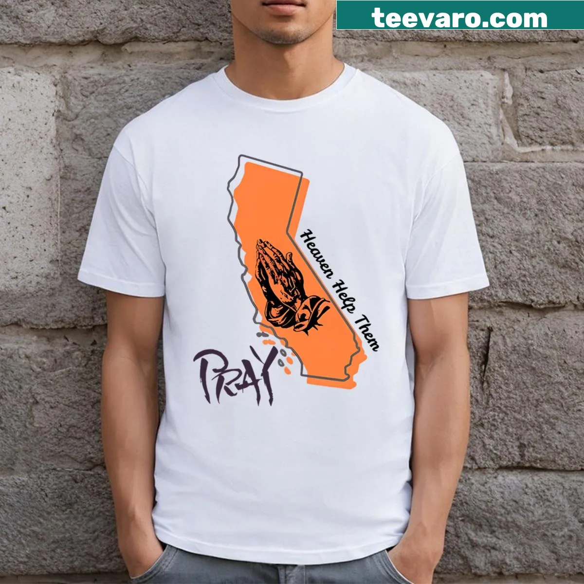 Supportive message t-shirt for Los Angeles with bold text — on a men's t-shirt