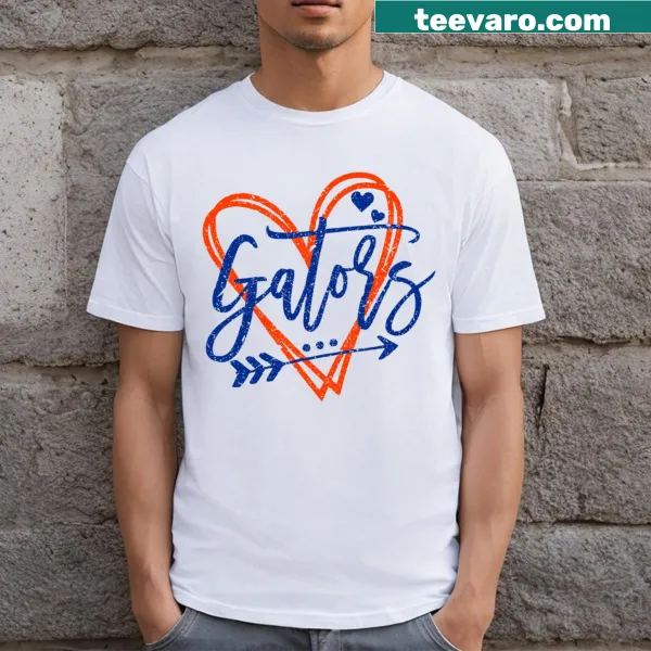 Heart and gator graphic t-shirt design for men and kids