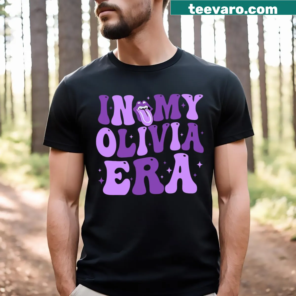 Nostalgic 'Olivia Era' t-shirt for men and kids with retro design. — on a men's t-shirt