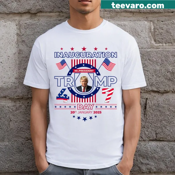 T-shirt celebrating Trump Inauguration Day 2025 with bold text