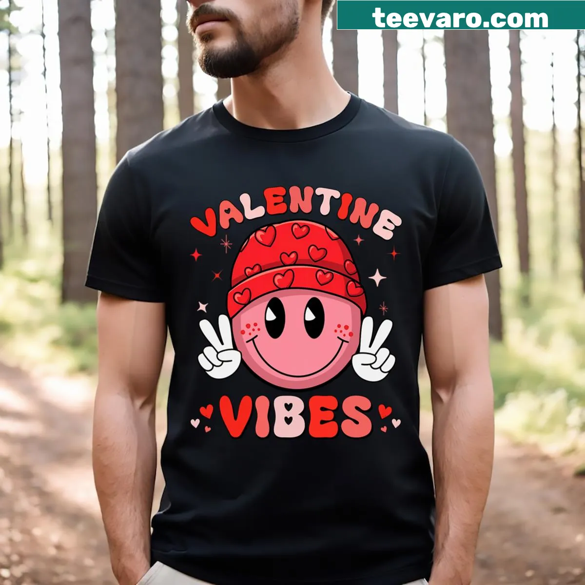 Retro Valentine's Day t-shirt — on a men's t-shirt