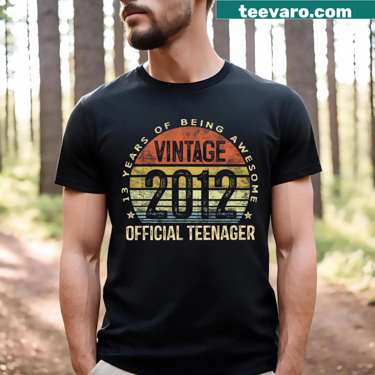 Vintage 2012 T-shirt for celebrating 13th birthday — on a men's t-shirt