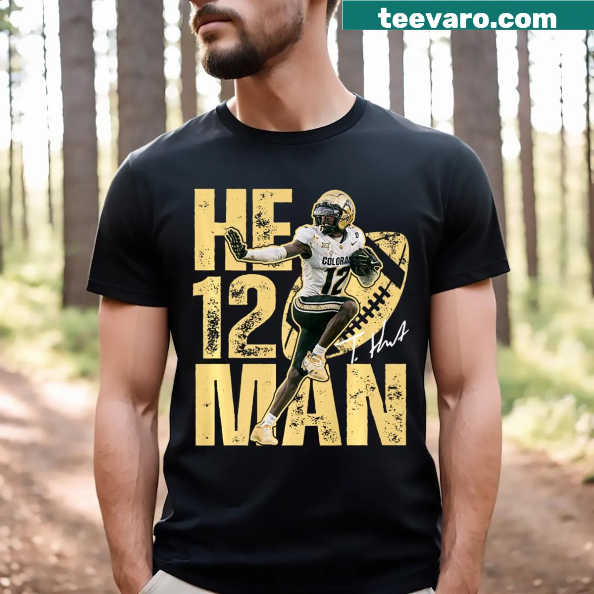 Vintage T-shirt featuring humorous design for Travis Hunter fans — on a men's t-shirt