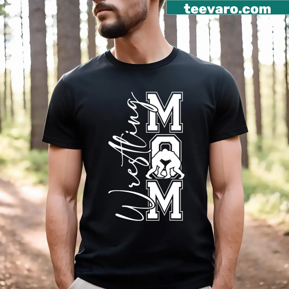 Funny t-shirt for wrestling moms with humorous graphic — on a men's t-shirt