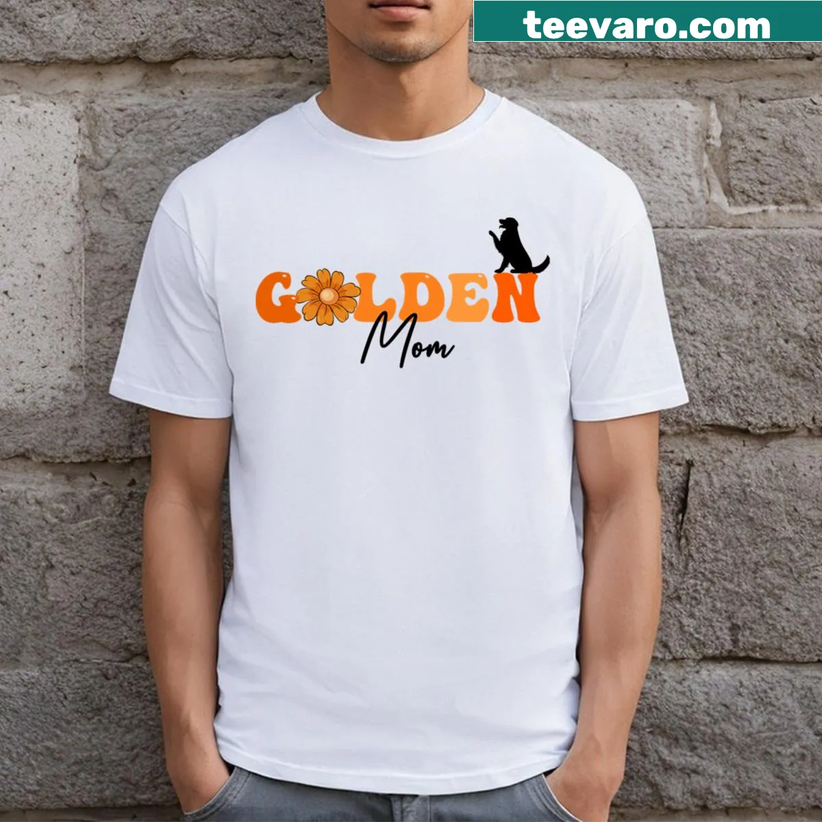Sentimental tee for dog lovers featuring 'Cool Mom' text — on a men's t-shirt