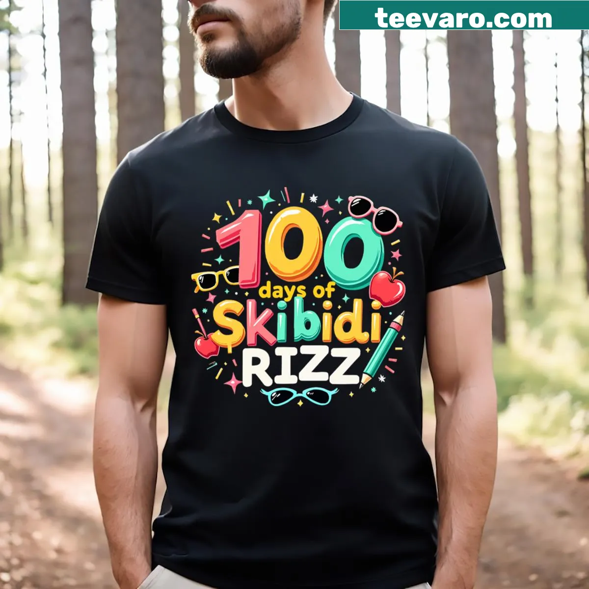 Funny meme graphic celebrating 100 days of school for kids — on a men's t-shirt