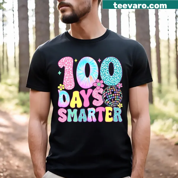 Typography celebrating the 100th day of school with a positive message.