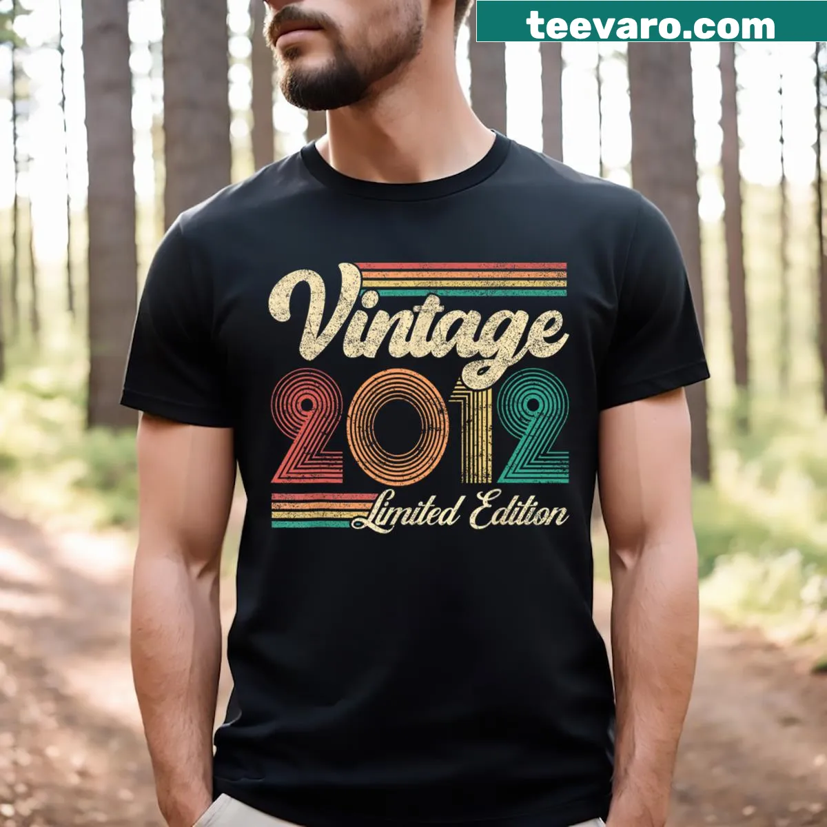 Vintage design celebrating the 13th birthday with 2012 references. — on a men's t-shirt