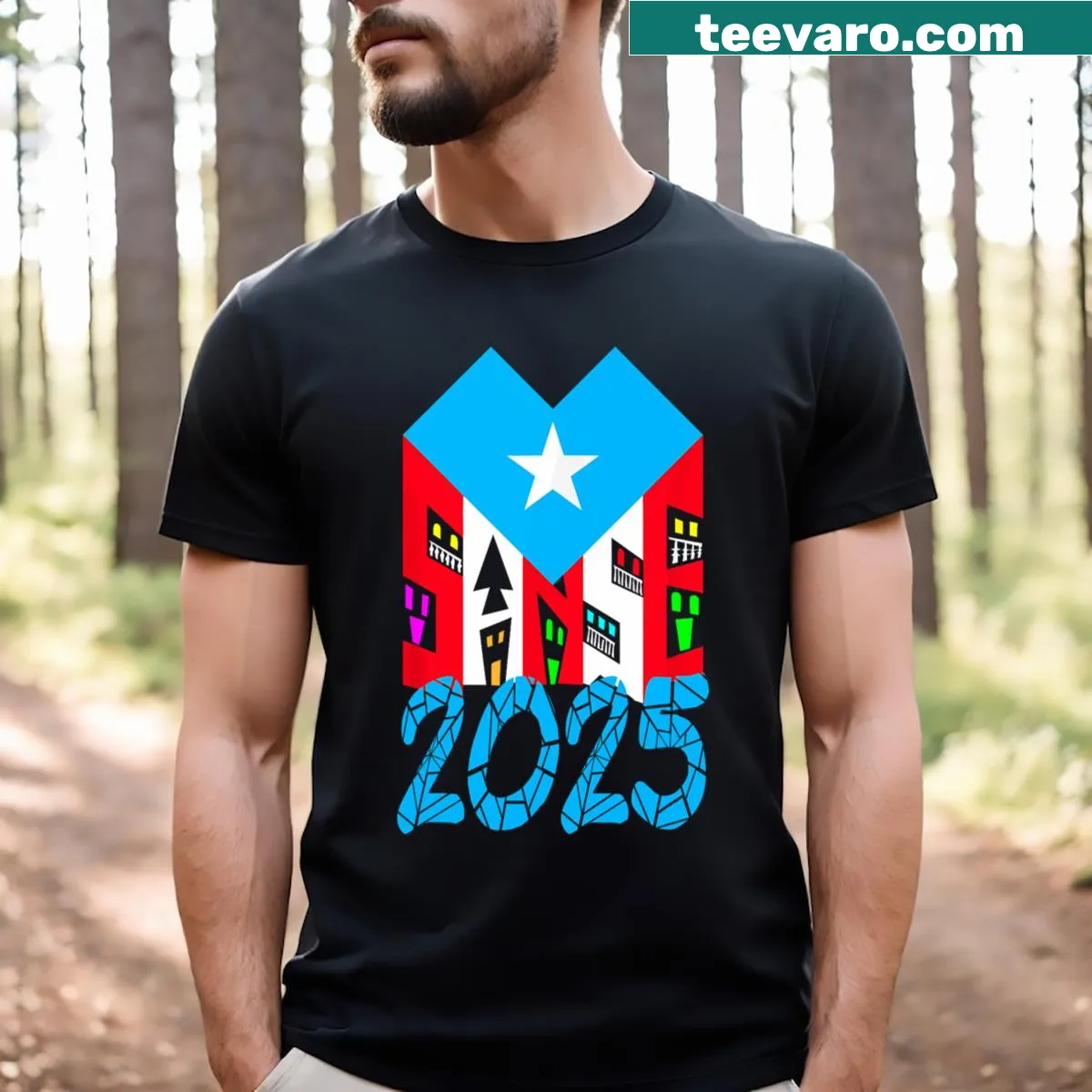Typographic T-shirt design showcasing Balcones De Cora for everyday wear — on a men's t-shirt