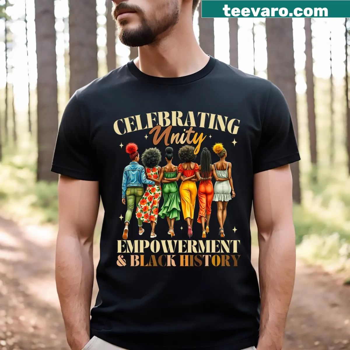 T-shirt celebrating Black History Month with a powerful message — on a men's t-shirt