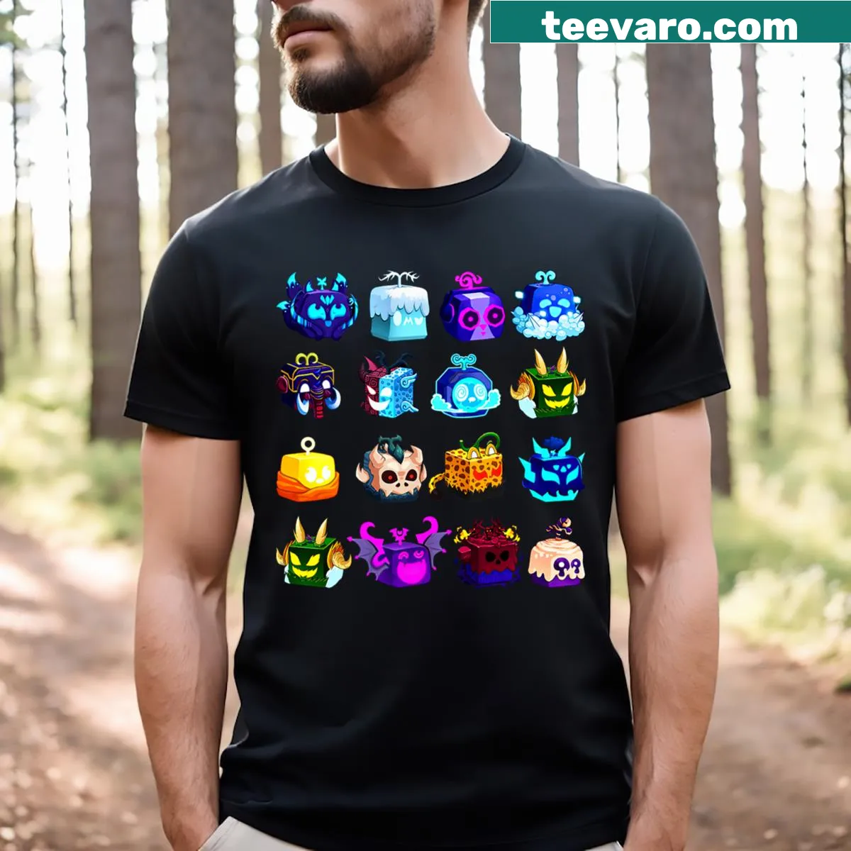 Blox Fruit Costume Tees T-shirt with playful gaming graphic — on a men's t-shirt