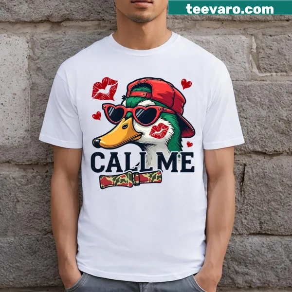 Cute illustration t-shirt for boys who love duck hunting on Valentine's Day