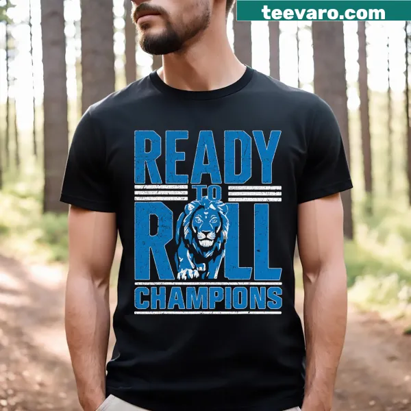 Funny lion graphic t-shirt representing Detroit