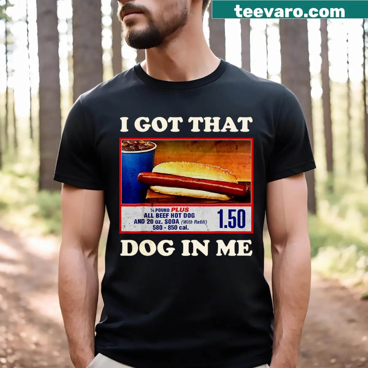 Vintage style t-shirt with humorous 'I Got That Dog In Me' text for 4th of July — on a men's t-shirt