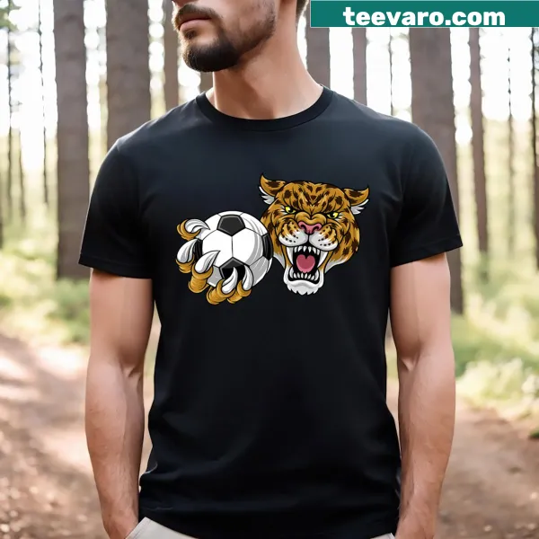 Cartoon soccer ball design with jaguar, leopard, and cheetah characters