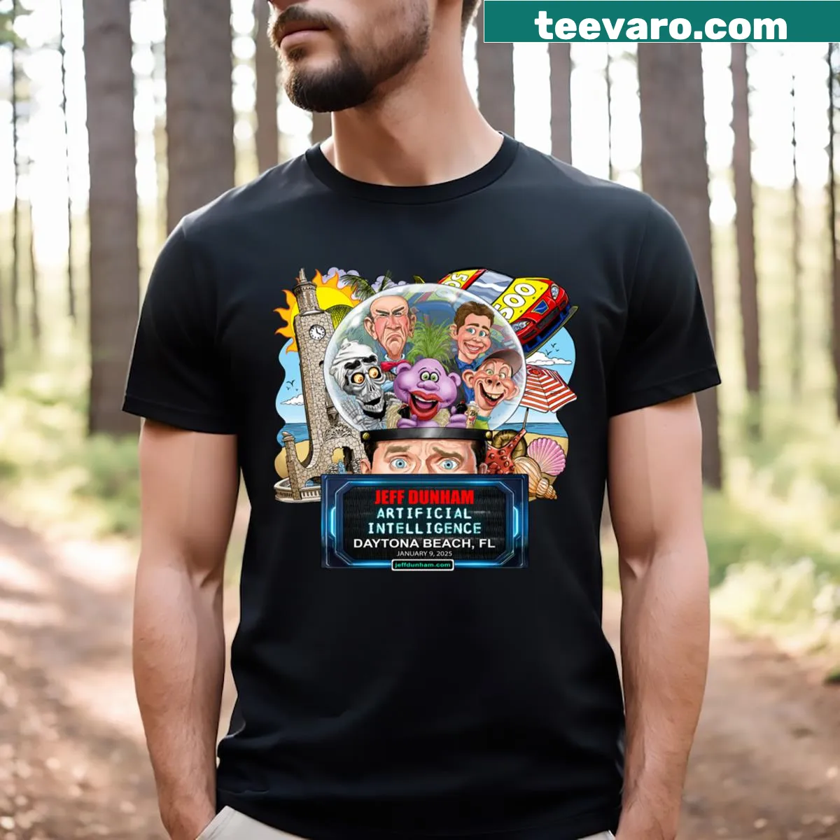 Jeff Dunham Daytona Beach 2025 T-shirt for comedy fans — on a men's t-shirt