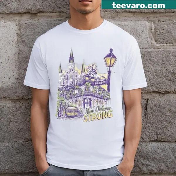 Nola Strong 2025 Red Tee supporting New Orleans