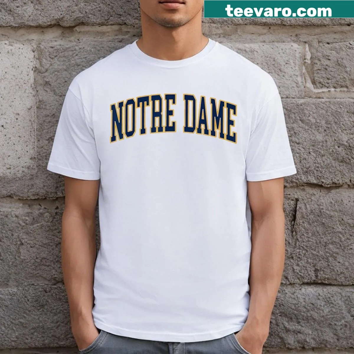 Notre Dame Indiana design shirt featuring iconic imagery — on a men's t-shirt