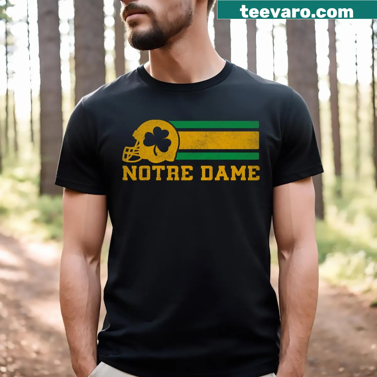 Retro Notre Dame T-shirt with vintage design — on a men's t-shirt