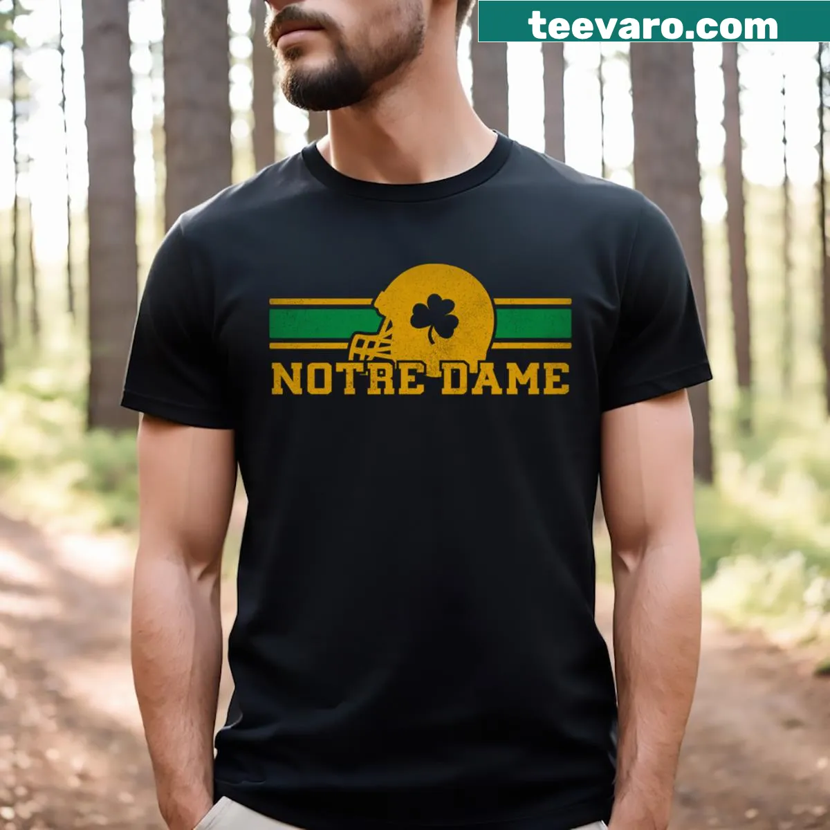 Vintage Notre Dame Souvenir T-shirt for men and kids — on a men's t-shirt