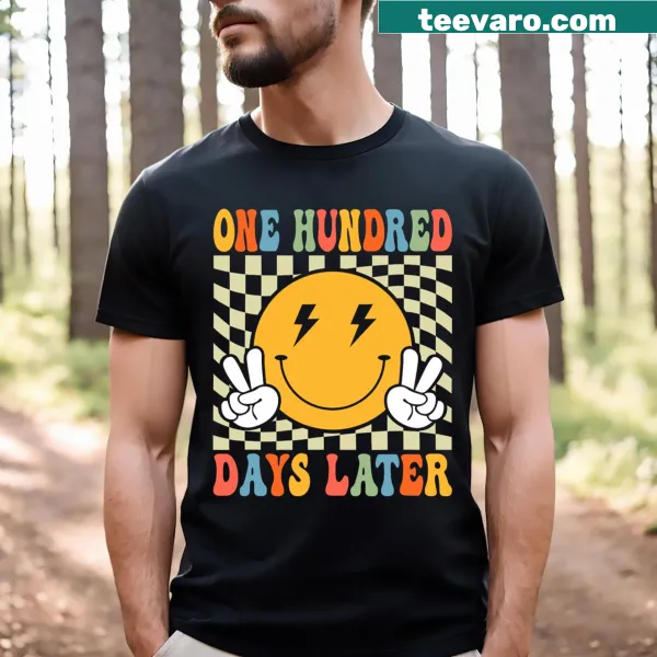 Illustrated 100 Days celebration t-shirt for teachers and kids