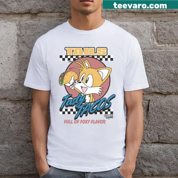 Vintage Sonic the Hedgehog t-shirt featuring Tails and Tasty Tacos
