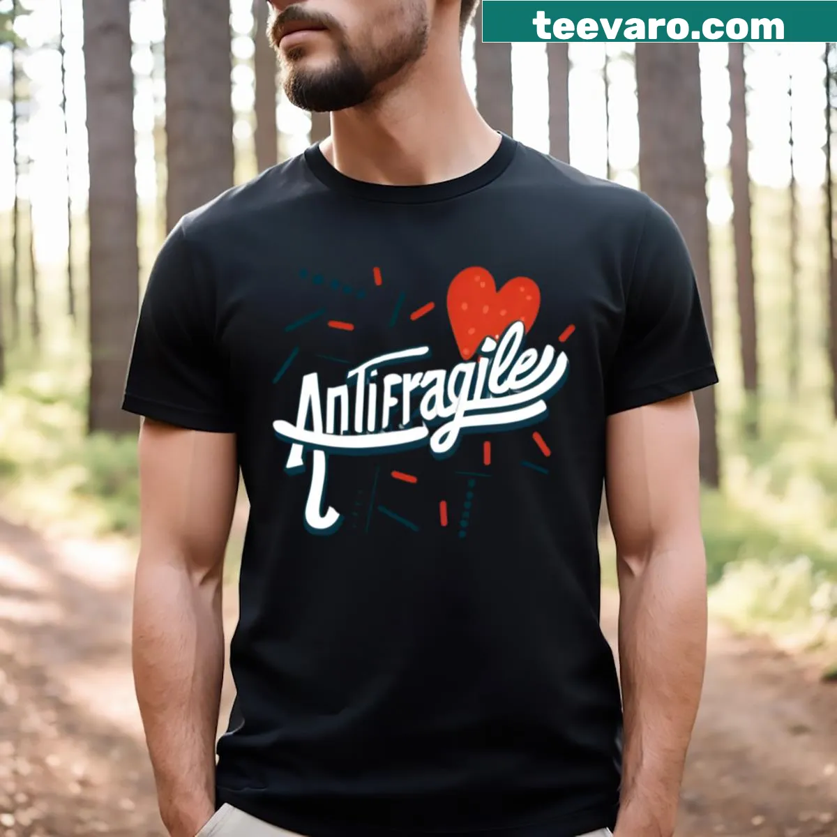 Antifragile K-Pop design T-shirt with aesthetic art — on a men's t-shirt