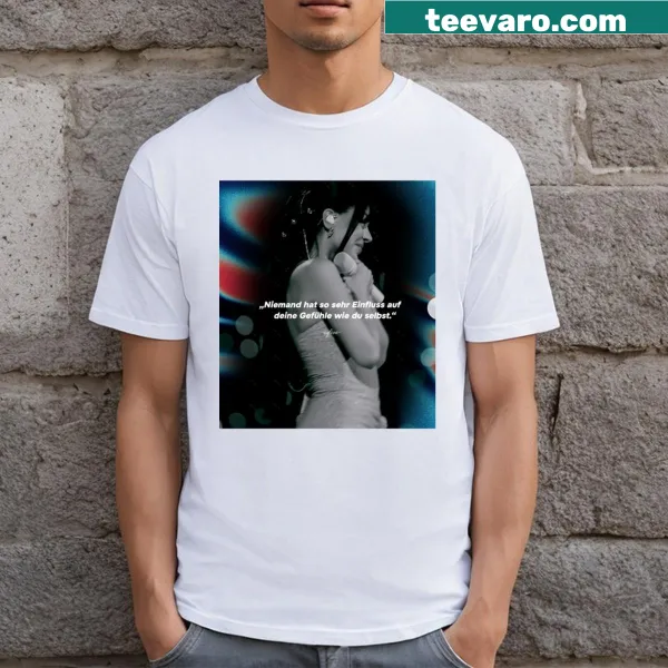 T-shirt featuring an inspiring quote by Ayliva in artistic typography