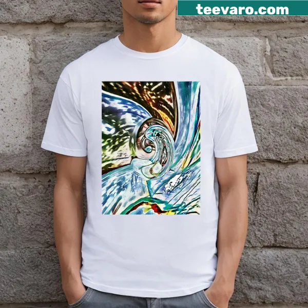 Illustrative T-shirt with the phrase 'Black Holes Aren't Black' and space theme
