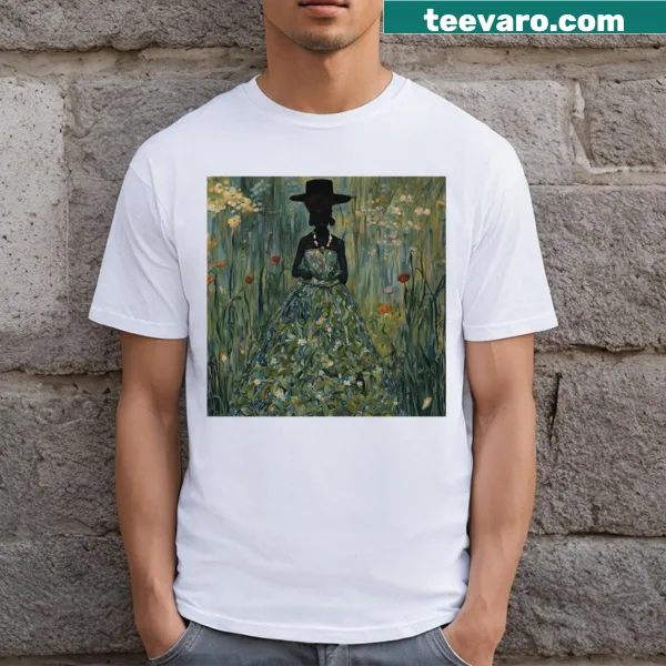 Floral illustration design featured on a women's T-shirt from the Bolero Garden Collection