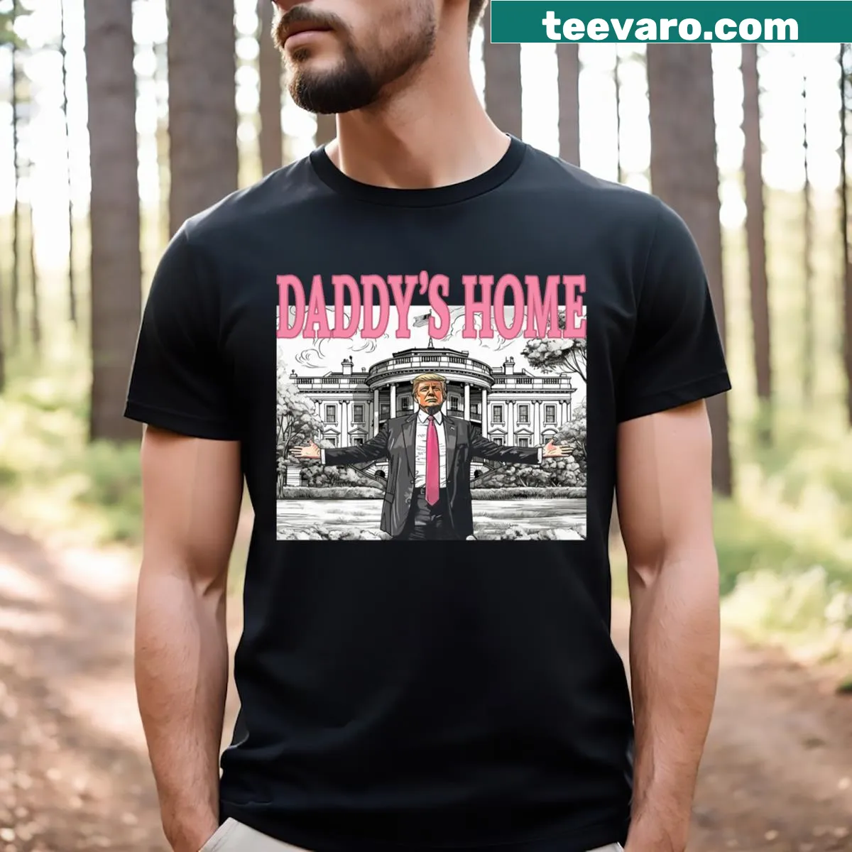 Straightforward Trump 2025 support graphic T-shirt. — on a men's t-shirt