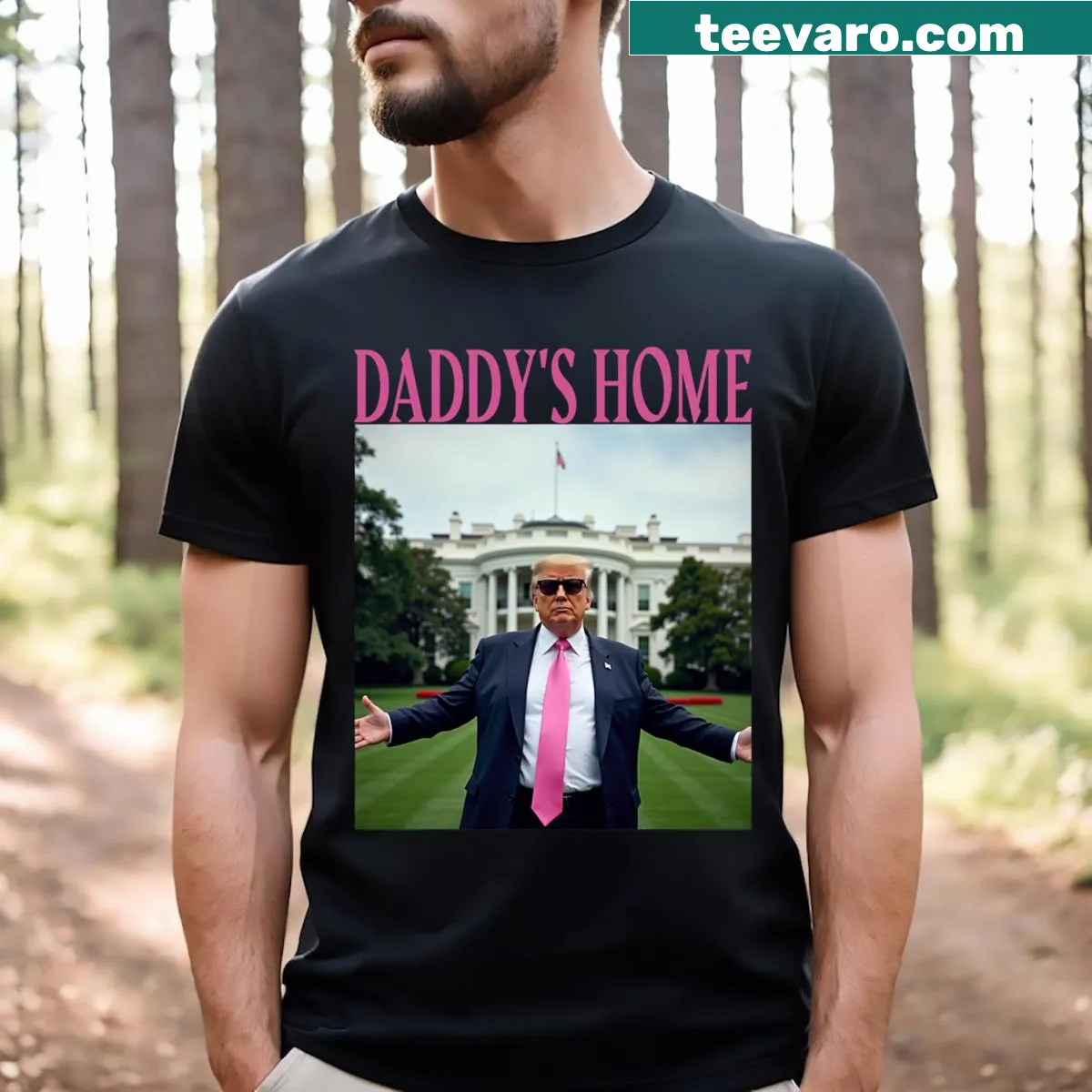 Trump 2025 support t-shirt for men and kids — on a men's t-shirt