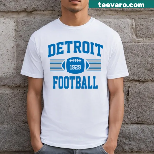 Vintage-style T-shirt for Detroit football fans with sporty graphic