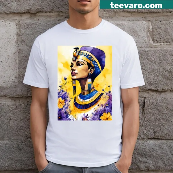 Watercolor portrait of an elegant Egyptian queen
