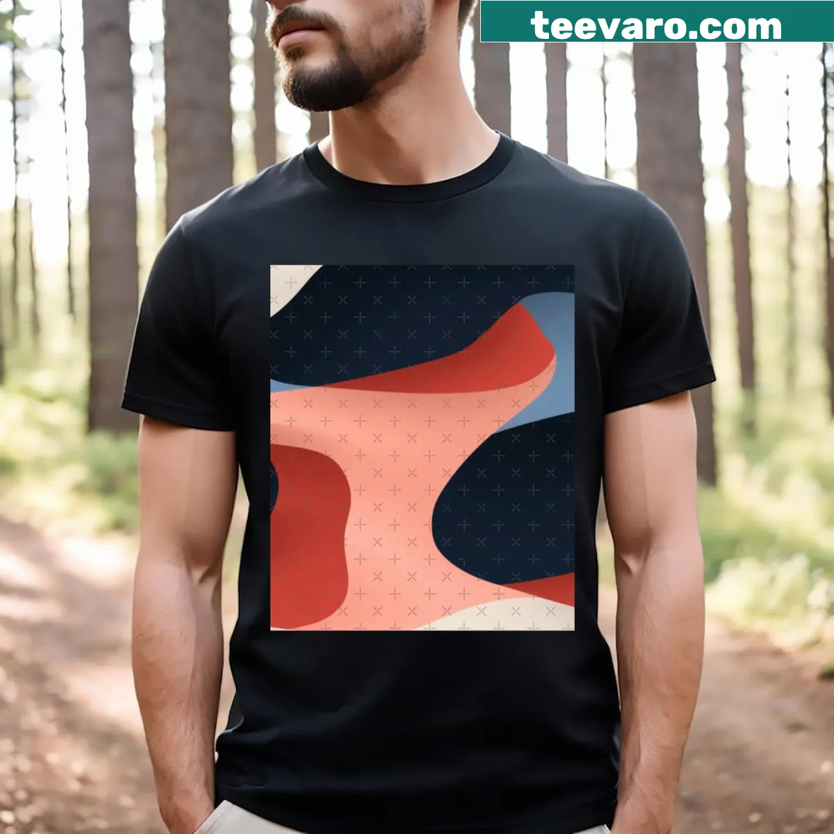 Artistic representation T-shirt featuring Bad Bunny fan art — on a men's t-shirt