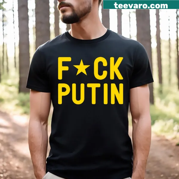 Typographic T-shirt with a strong political statement against Putin