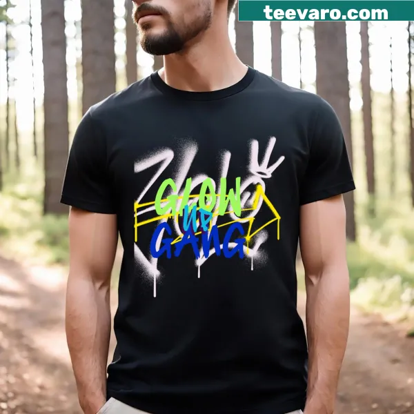 Inspirational Glow Up Gang text graphic T-shirt